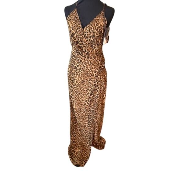 Jay Godfrey Leopard Print Maxi Dress Size 6 Strappy Evening Gown - Picture 6 of 9